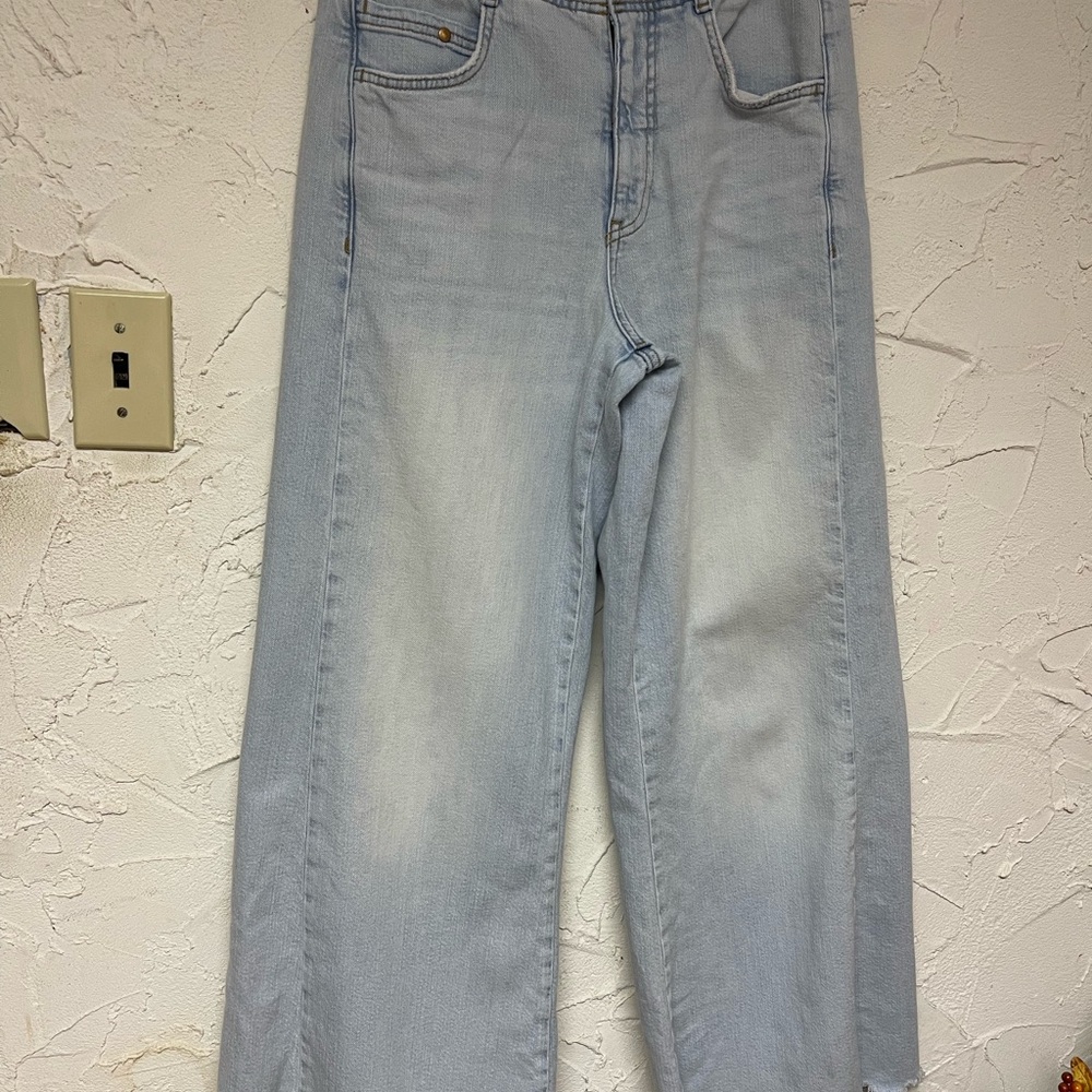 Pilcro Adi Regenerative Cotton Mid Rise Flare Jeans in Safie Wash